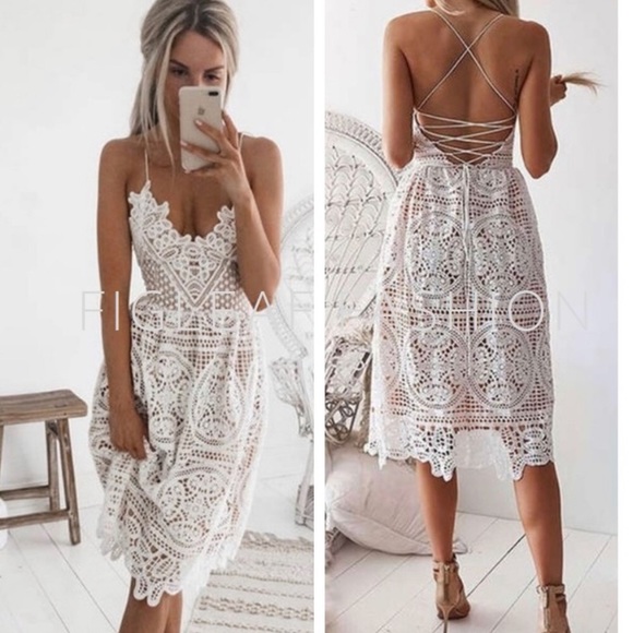 Figleaffashion Dresses & Skirts - 🎉HP🎉 ⚡️LAST ONE⚡️White Lace Dress Sz Small